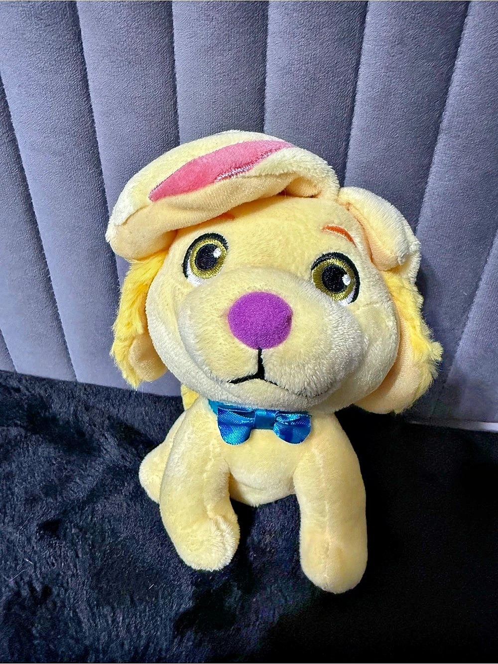 Mattel Nickelodeon Sunny Day Doodle Plush Yellow Dog Blue Bow